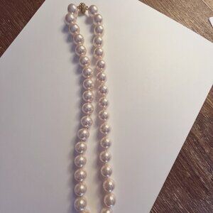 Pink Shell Pearls with magnetic clasp 19 inches long